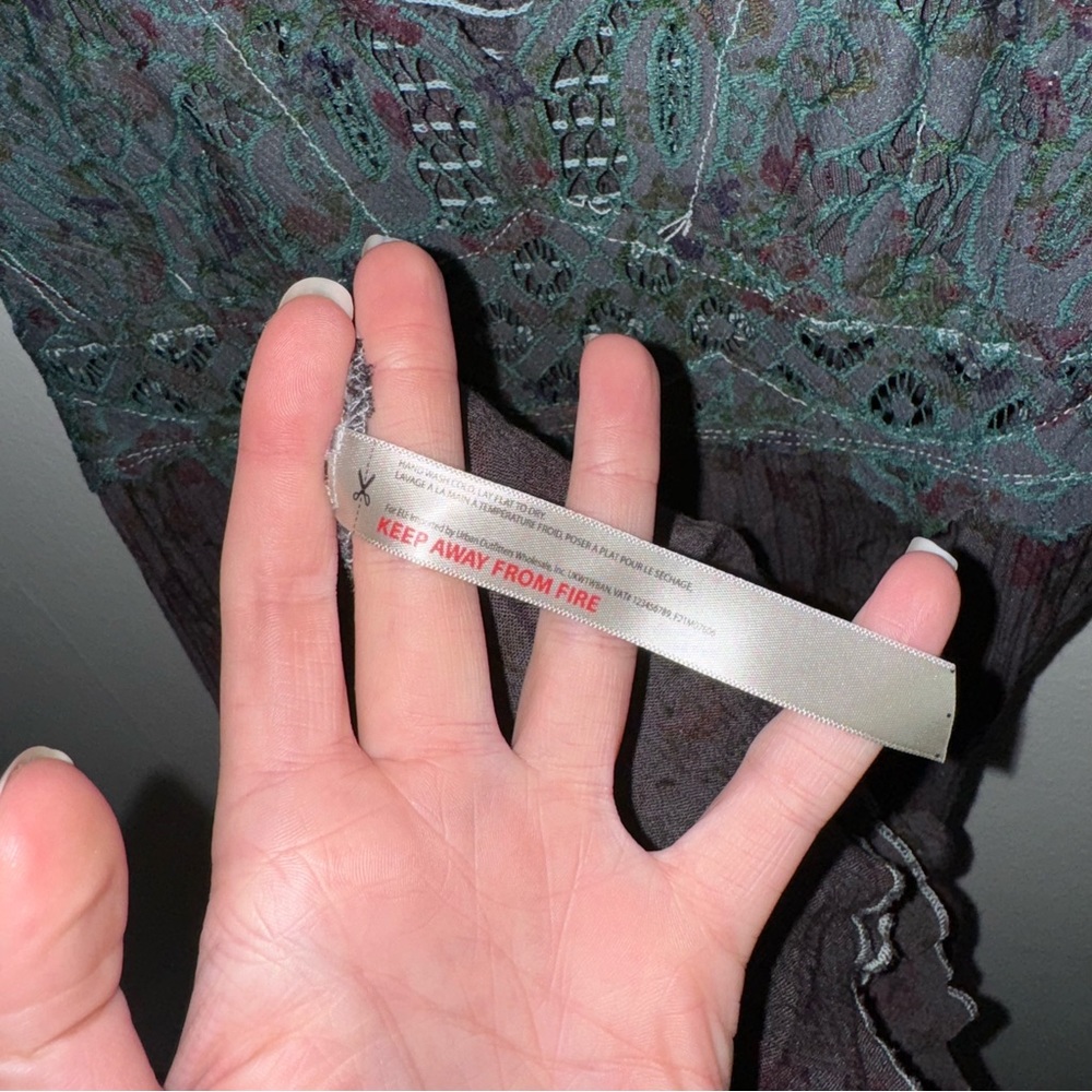 Free People Adella Slip Dress Floral Asymmetrical Short Dress Lace Ruffle - Picture 6 of 9